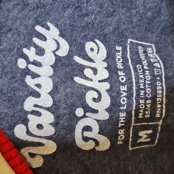 NWT Pickleball Crew Neck Sweatshirt Unisex Oversized Varsity Pickle Sweater M - Picture 5 of 6